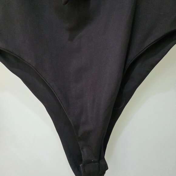 Princess Polly Women’s Black Puff Sleeve Bodysuit – Size 6 – Tie Front One Piece - Picture 5 of 7